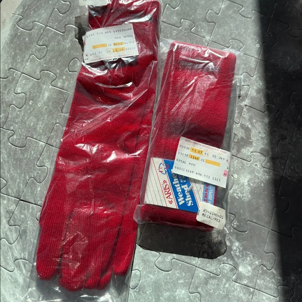 Aris Weather Shed Acrylic Knit Gloves‎ And Headband Set